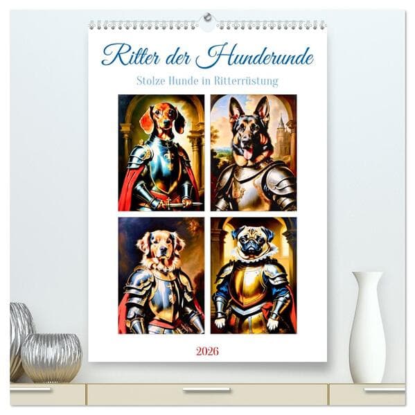 Ritter der Hunderunde (hochwertiger Premium Wandkalender 2026 DIN A2 hoch), Kunstdruck in Hochglanz