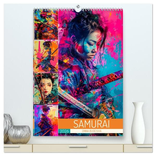 Samurai - Onna Bugeisha (hochwertiger Premium Wandkalender 2026 DIN A2 hoch), Kunstdruck in Hochglan