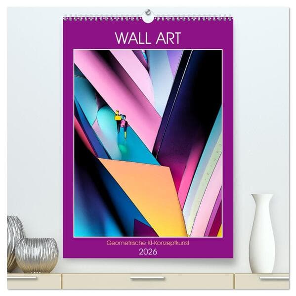 WALL ART Geometrische Konzeptkunst (hochwertiger Premium Wandkalender 2026 DIN A2 hoch), Kunstdruck