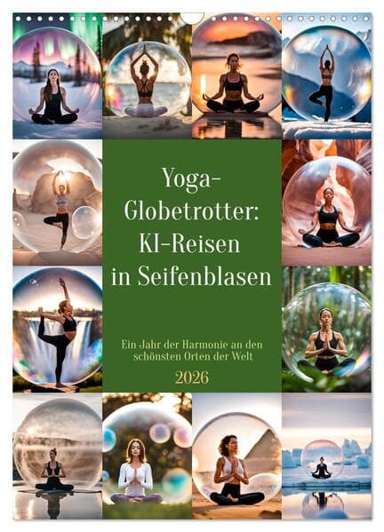 Yoga-Globetrotter: KI-Reisen in Seifenblasen. Ein Jahr der Harmonie an den schönsten Orten der Welt