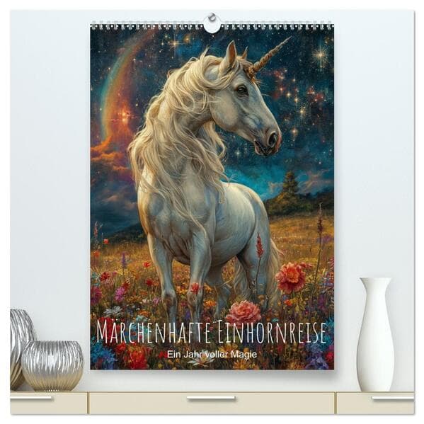 Märchenhafte Einhornreise - Ein Jahr voller Magie (hochwertiger Premium Wandkalender 2026 DIN A2 hoc