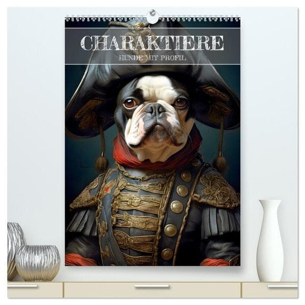 CHARAKTIERE Hunde mit Profil (hochwertiger Premium Wandkalender 2026 DIN A2 hoch), Kunstdruck in Hoc