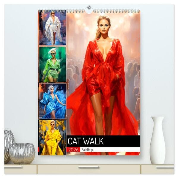 Cat Walk. Paintings (hochwertiger Premium Wandkalender 2026 DIN A2 hoch), Kunstdruck in Hochglanz