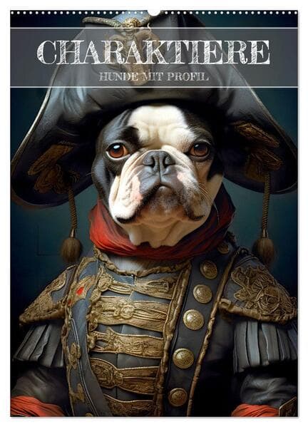 CHARAKTIERE Hunde mit Profil (Wandkalender 2026 DIN A2 hoch), CALVENDO Monatskalender