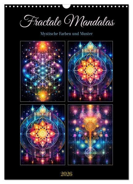 Fractale Mandalas (Wandkalender 2026 DIN A3 hoch), CALVENDO Monatskalender
