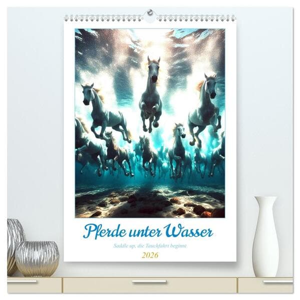 Pferde unter Wasser - Saddle up, die Tauchfahrt beginnt (hochwertiger Premium Wandkalender 2026 DIN