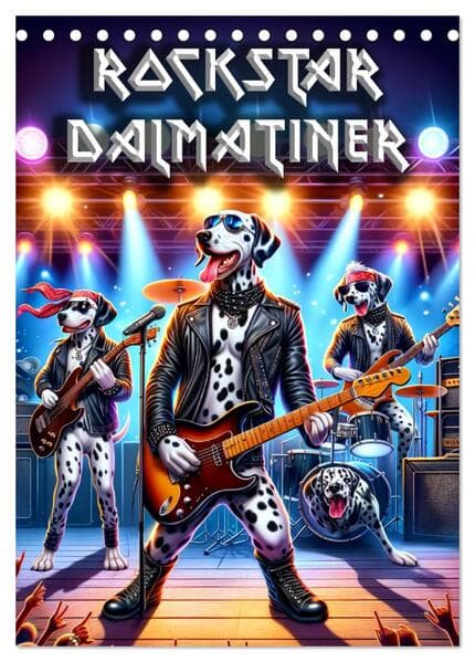 Rockstar Dalmatiner (Tischkalender 2026 DIN A5 hoch), CALVENDO Monatskalender
