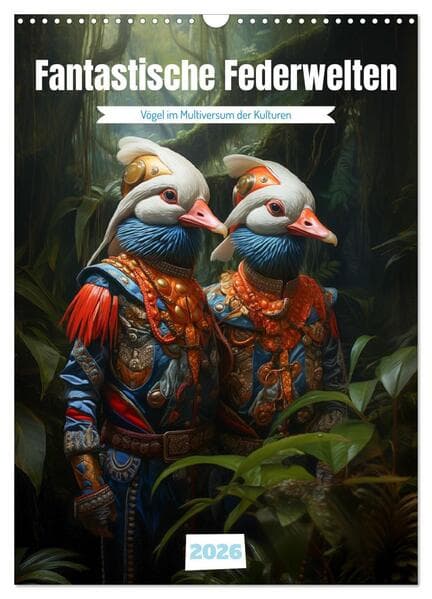 Fantastische Federwelten (Wandkalender 2026 DIN A3 hoch), CALVENDO Monatskalender