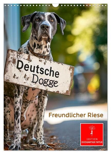 Deutsche Dogge - freundlicher Riese (Wandkalender 2026 DIN A3 hoch), CALVENDO Monatskalender