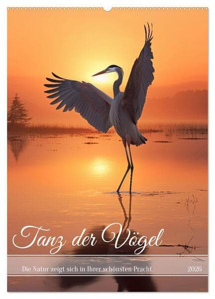 Tanz der Vögel (Wandkalender 2026 DIN A2 hoch), CALVENDO Monatskalender