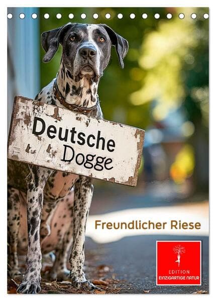 Deutsche Dogge - freundlicher Riese (Tischkalender 2026 DIN A5 hoch), CALVENDO Monatskalender