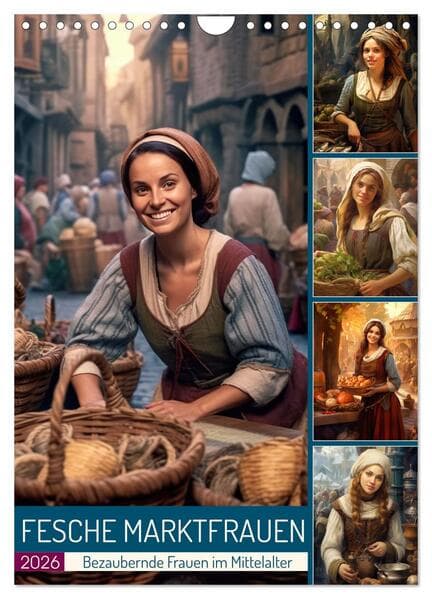 Fesche Marktfrauen (Wandkalender 2026 DIN A4 hoch), CALVENDO Monatskalender