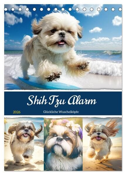 Shih Tzu Alarm. Glückliche Wuschelköpfe (Tischkalender 2026 DIN A5 hoch), CALVENDO Monatskalender
