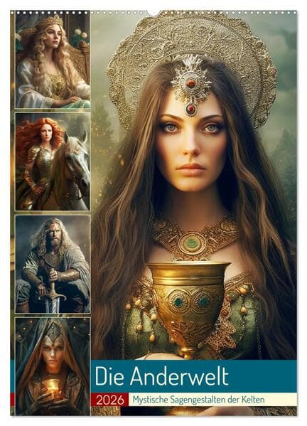 Die Anderwelt. Mystische Sagengestalten der Kelten (Wandkalender 2026 DIN A2 hoch), CALVENDO Monatskalender