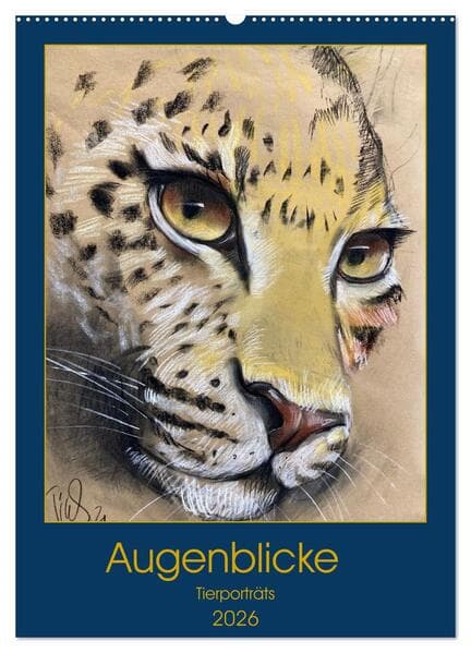Augenblicke - Tierporträts (Wandkalender 2026 DIN A2 hoch), CALVENDO Monatskalender