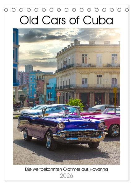 Old Cars of Cuba (Tischkalender 2026 DIN A5 hoch), CALVENDO Monatskalender