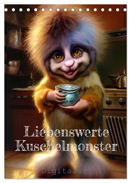 Liebenswerte Kuschelmonster - Digitalart (Tischkalender 2026 DIN A5 hoch), CALVENDO Monatskalender