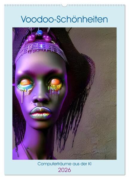 Voodoo-Schönheiten - Computerträume aus der KI (Wandkalender 2026 DIN A2 hoch), CALVENDO Monatskalender