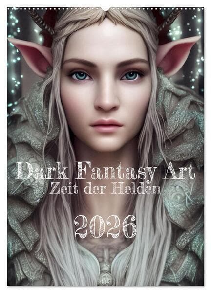 Dark Fantasy Art - Zeit der Helden (Wandkalender 2026 DIN A2 hoch), CALVENDO Monatskalender