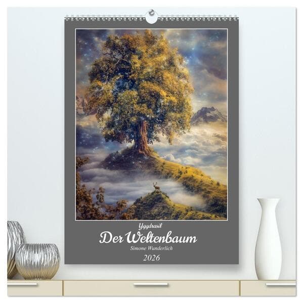 Yggdrasil - Der Baum des Lebens (hochwertiger Premium Wandkalender 2026 DIN A2 hoch), Kunstdruck in Hochglanz