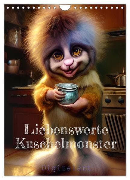 Liebenswerte Kuschelmonster - Digitalart (Wandkalender 2026 DIN A4 hoch), CALVENDO Monatskalender