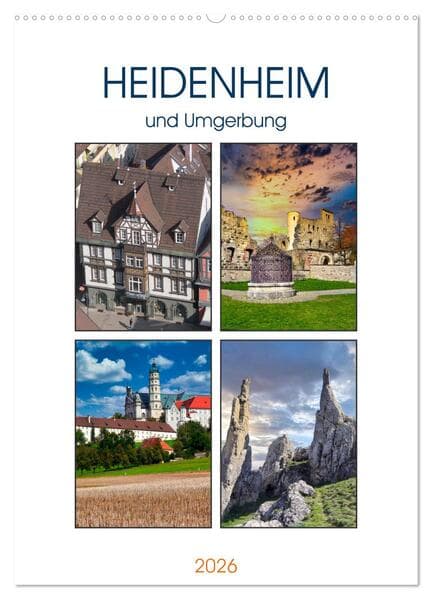 Heidenheim und Umgebung (Wandkalender 2026 DIN A2 hoch), CALVENDO Monatskalender