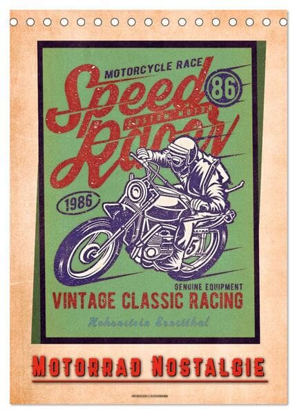 Motorrad Nostalgie (Tischkalender 2026 DIN A5 hoch), CALVENDO Monatskalender