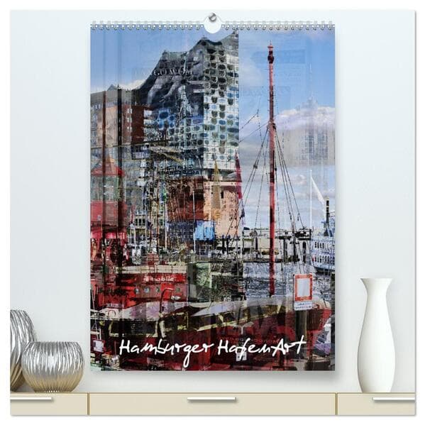 Hamburger HafenArt (hochwertiger Premium Wandkalender 2026 DIN A2 hoch), Kunstdruck in Hochglanz