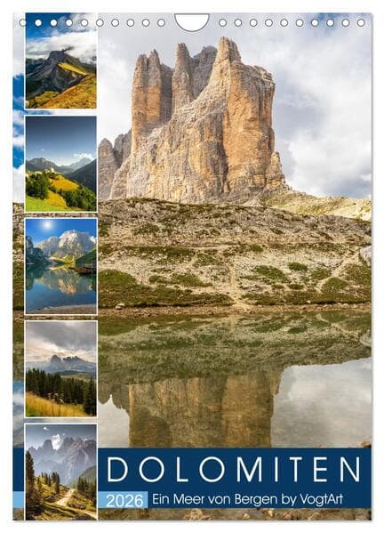 Dolomiten, ein Meer aus Bergen by VogtArt (Wandkalender 2026 DIN A4 hoch), CALVENDO Monatskalender