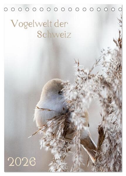 Vogelwelt der Schweiz (Tischkalender 2026 DIN A5 hoch), CALVENDO Monatskalender