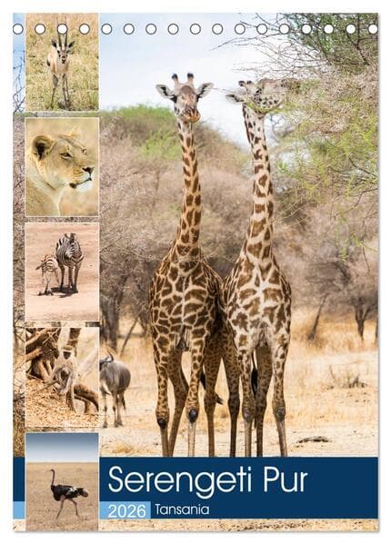Serengeti Pur - Tansania (Tischkalender 2026 DIN A5 hoch), CALVENDO Monatskalender