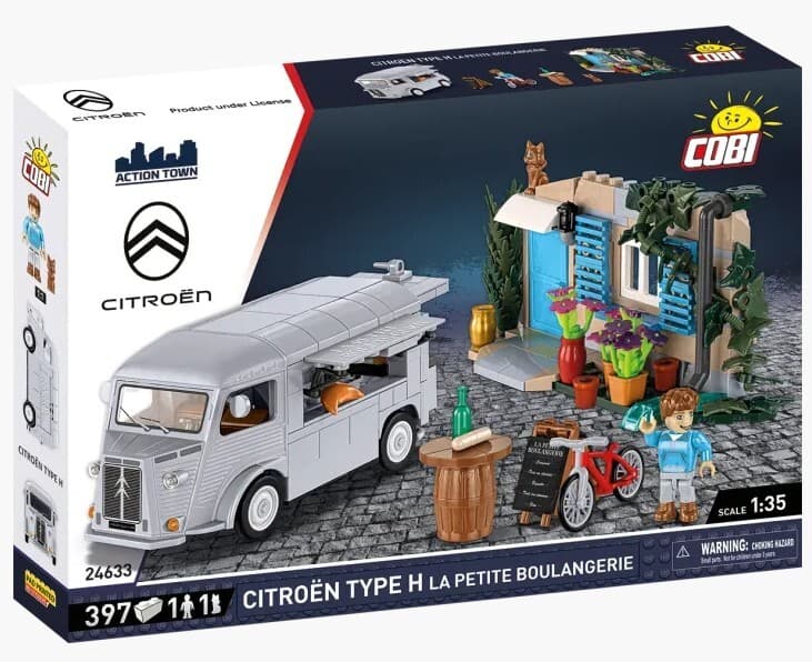 COBI Action Town 24633 - Citroën Typ H La Petite Boulangerie, Maßstab 1:35, 397 Klemmbausteine/2 Figuren