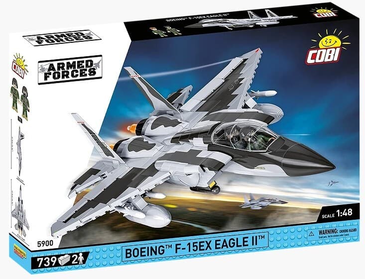 COBI Armed Forces 5900 - Boeing F-15 EX Eagle II, Bausatz 1:48, 739 Klemmbausteine, 2 Figuren