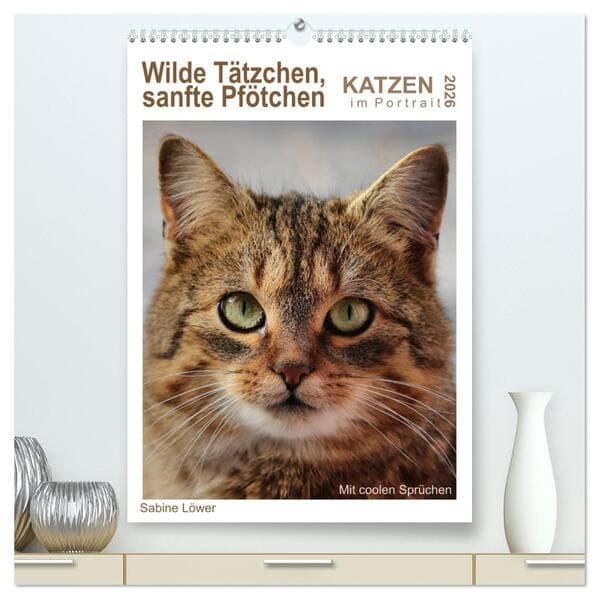 Wilde Tätzchen, sanfte Pfötchen (hochwertiger Premium Wandkalender 2026 DIN A2 hoch), Kunstdruck in