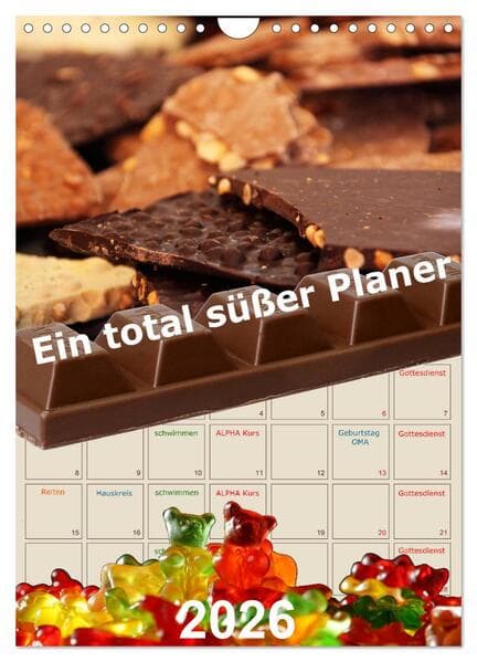 Ein total süßer Planer (Wandkalender 2026 DIN A4 hoch), CALVENDO Monatskalender