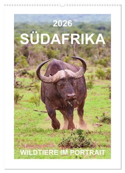 SÜDAFRIKA - WILDTIERE IM PORTRAIT (Wandkalender 2026 DIN A2 hoch), CALVENDO Monatskalender