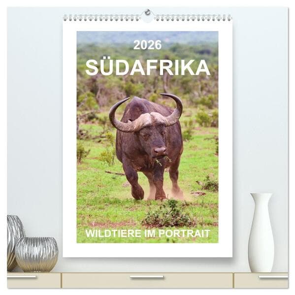 SÜDAFRIKA - WILDTIERE IM PORTRAIT (hochwertiger Premium Wandkalender 2026 DIN A2 hoch), Kunstdruck i