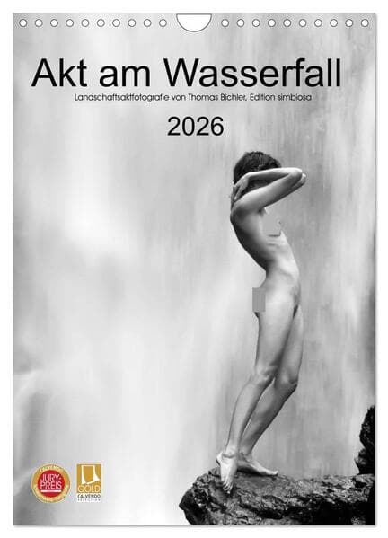 Akt am Wasserfall (Wandkalender 2026 DIN A4 hoch), CALVENDO Monatskalender