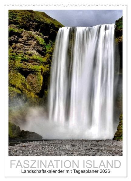 Faszination Island - Landschaftskalender mit Tagesplaner 2026 / Planer (Wandkalender 2026 DIN A2 hoch), CALVENDO Monatskalender