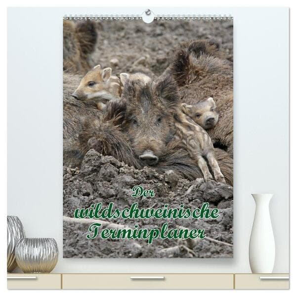 Der wildschweinische Terminplaner (hochwertiger Premium Wandkalender 2026 DIN A2 hoch), Kunstdruck i