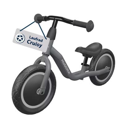 HUDORA 10923 - Laufrad Cruisy 10" shadow, für Kinder von 73-100 cm, Sitzhöhe: 24-31,5 cm