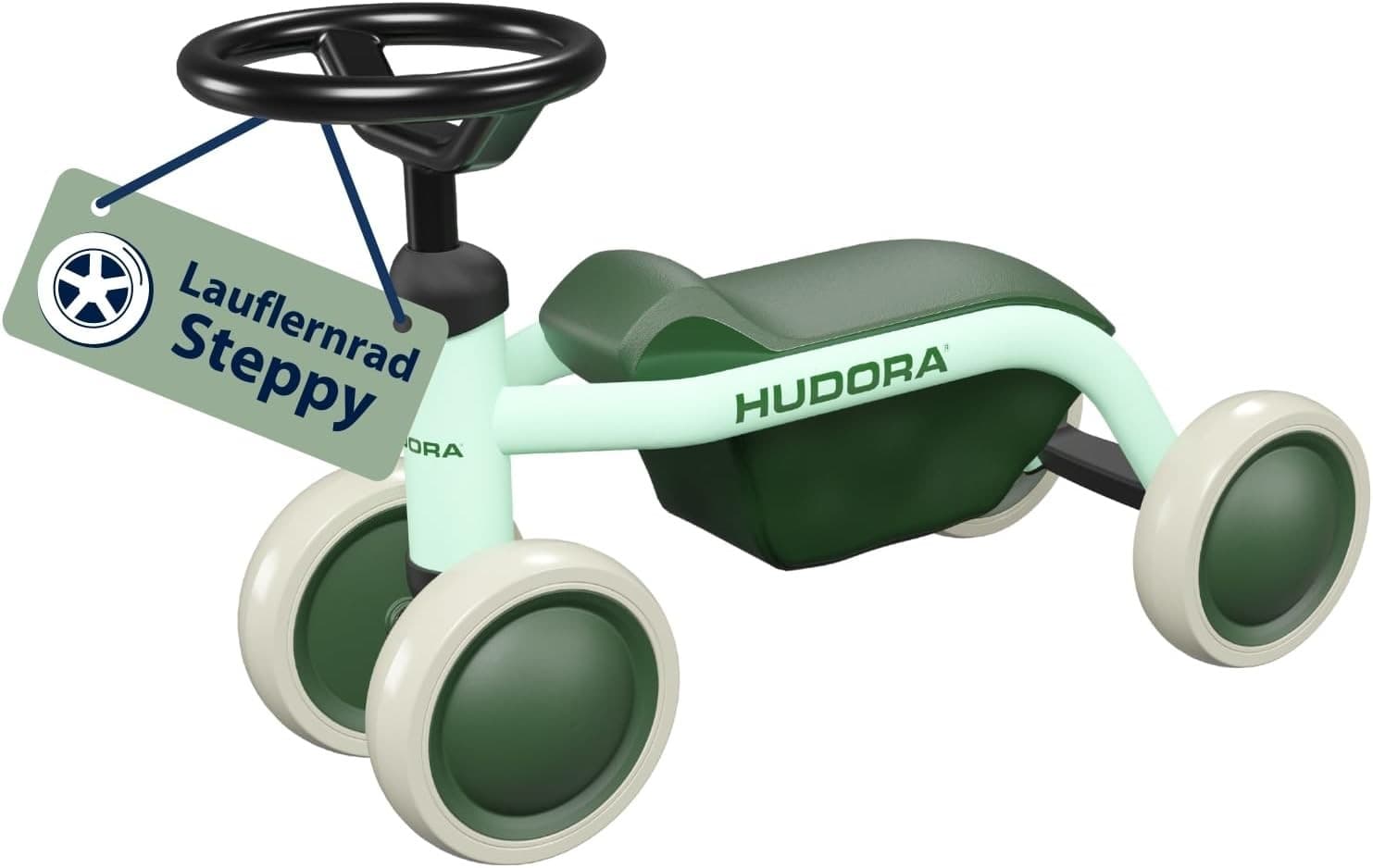 HUDORA 10913 - Laufrad Steppy 6" mint, Lauflernrad für Kinder von 73-80 cm, Sitzhöhe: 22,5 cm