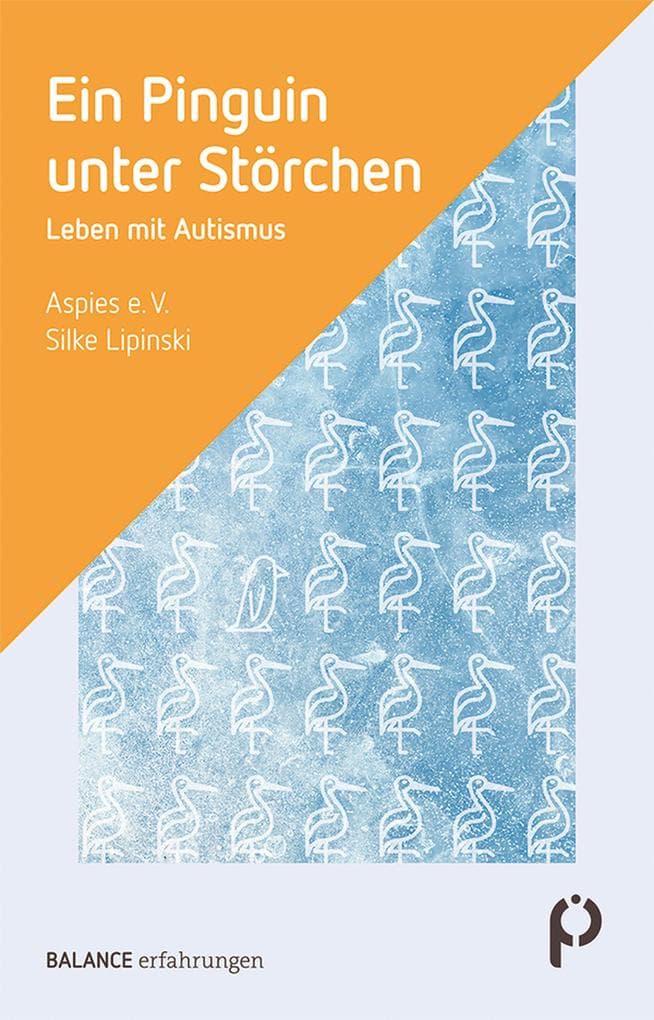 Ein Pinguin unter Störchen