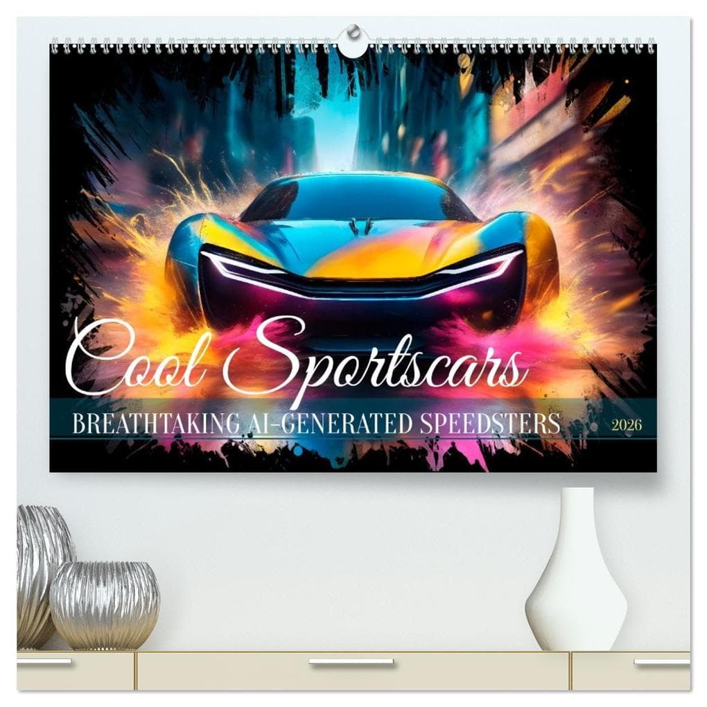COOL SPORTSCARS Breathtaking AI-generated speedsters (High Quality Premium Wall Calendar 2026 DIN A2 landscape),CALVENDO 12 Month Wall Calendar