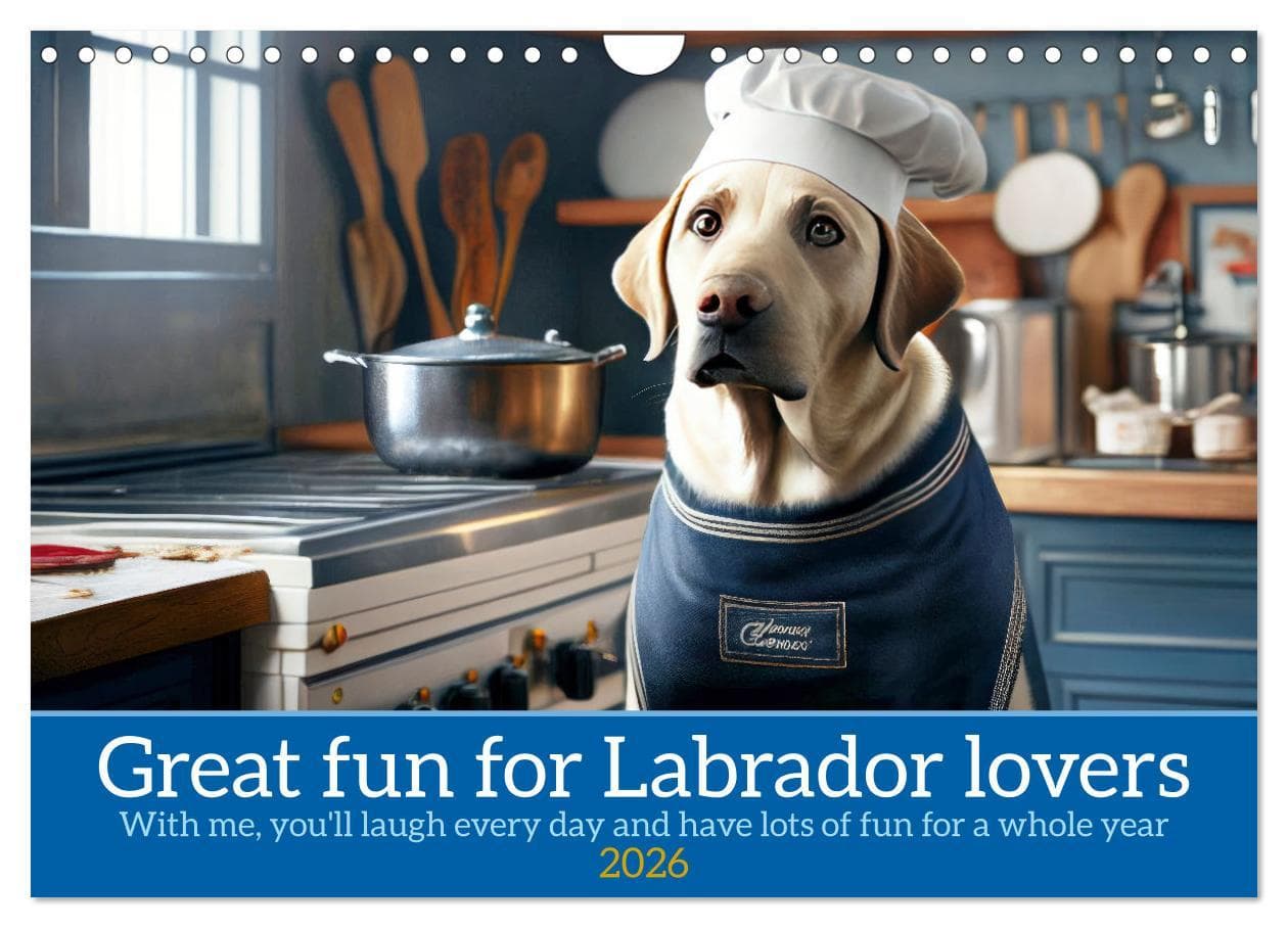 Great fun for Labrador lovers (Wall Calendar 2026 DIN A4 landscape), CALVENDO 12 Month Wall Calendar