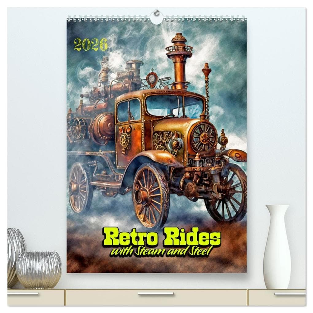 Retro Rides with Steam and Steel (High Quality Premium Wall Calendar 2026 DIN A2 portrait),CALVENDO 12 Month Wall Calendar