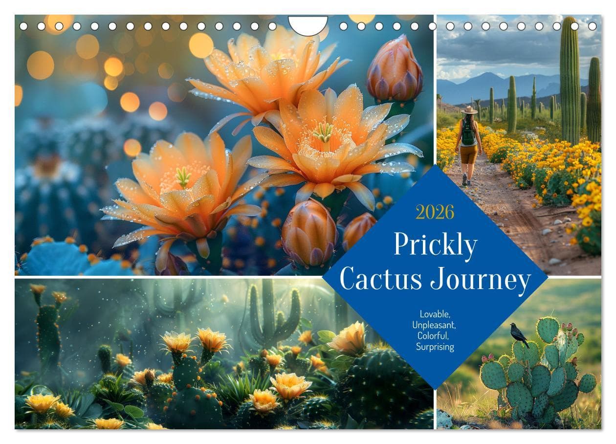 Prickly Cactus Journey (Wall Calendar 2026 DIN A4 landscape), CALVENDO 12 Month Wall Calendar
