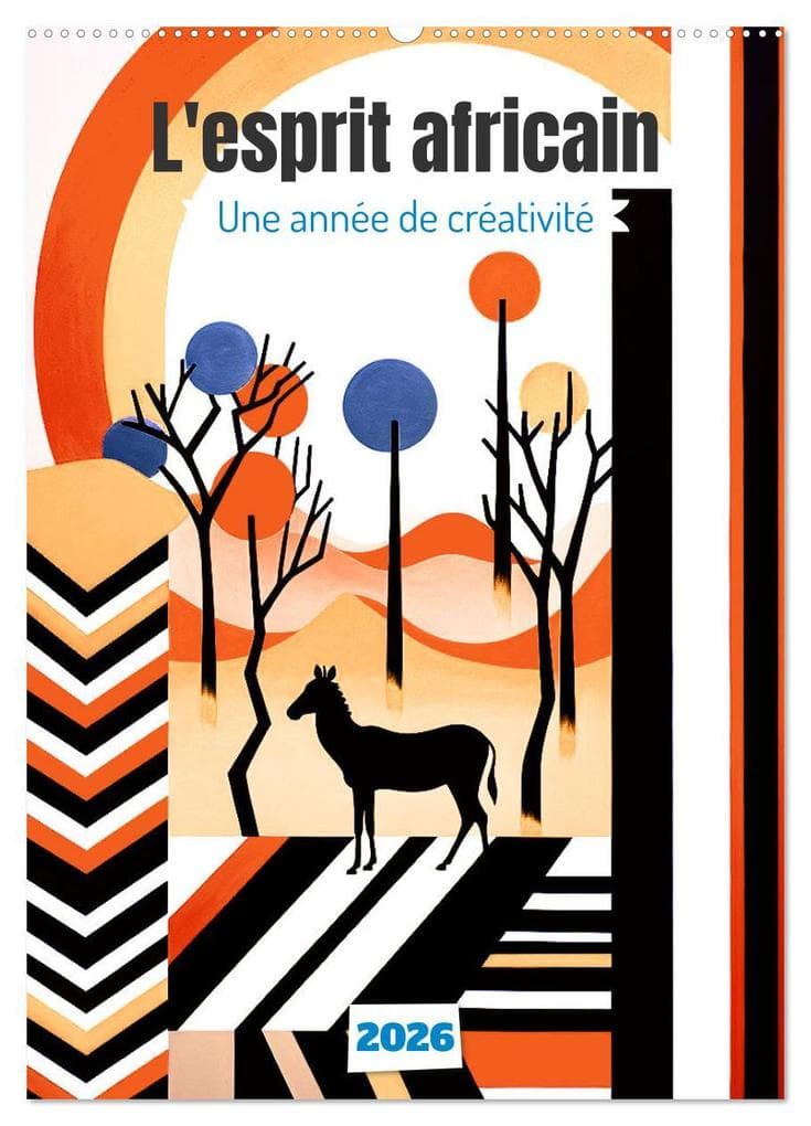 L'esprit africain (Calendrier mural 2026 DIN A2 horizontal), CALVENDO calendrier mensuel