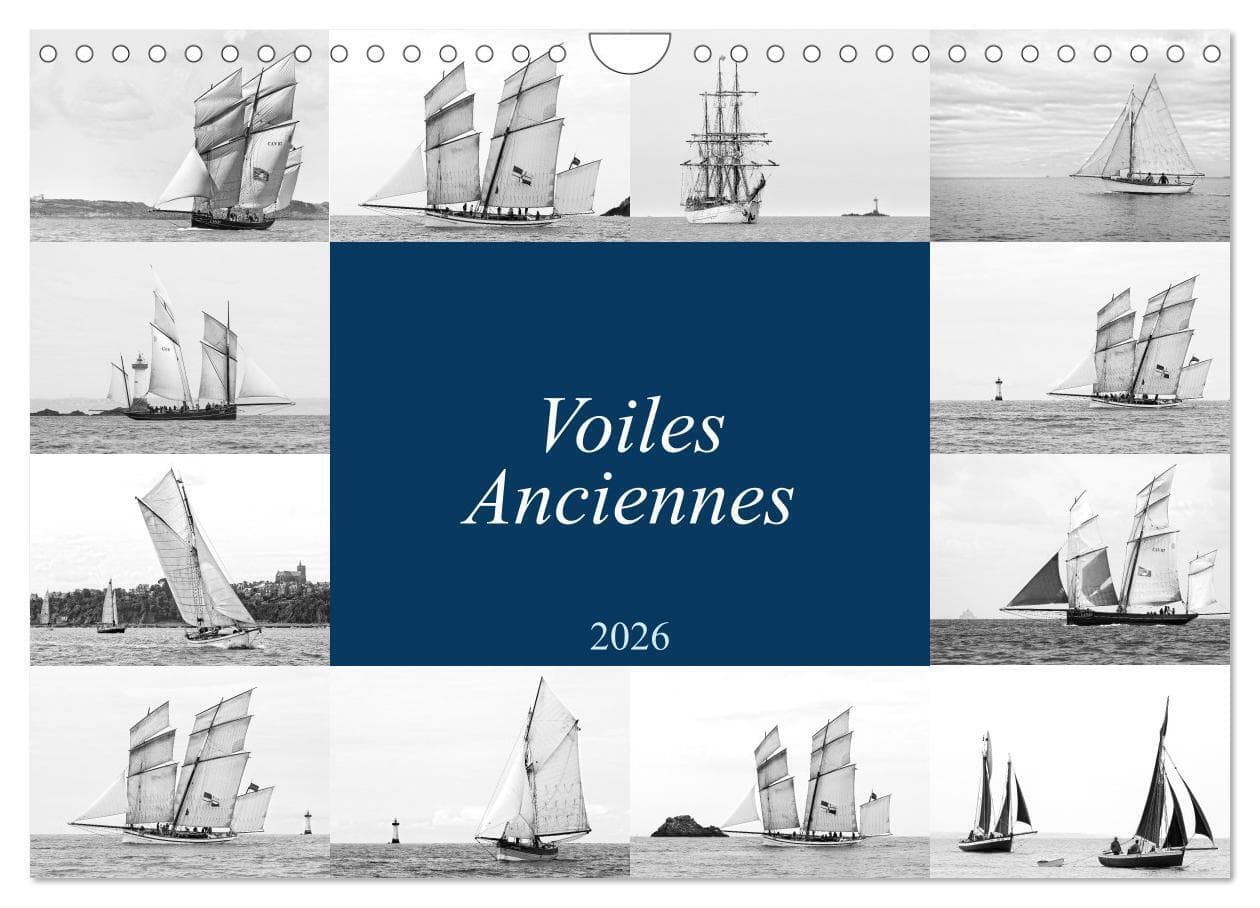 Voiles anciennes (Calendrier mural 2026 DIN A4 vertical), CALVENDO calendrier mensuel