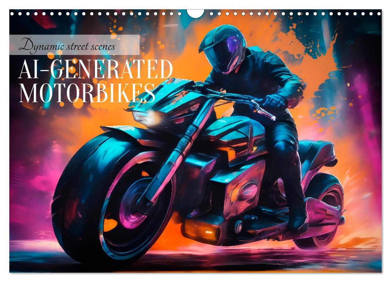 DYNAMIC STREET SCENES AI-generated motorbikes (Wall Calendar 2026 DIN A3 landscape), CALVENDO 12 Month Wall Calendar